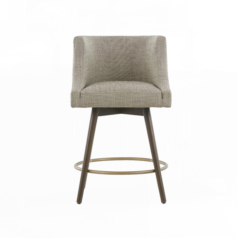 Tabouret de comptoir pivotant, Noyer, Beige