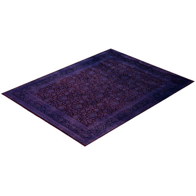 Overdyed Hand-Knotted Wool Modern-Contemporary Purple Area Rug 8' 3" x 10' 5"