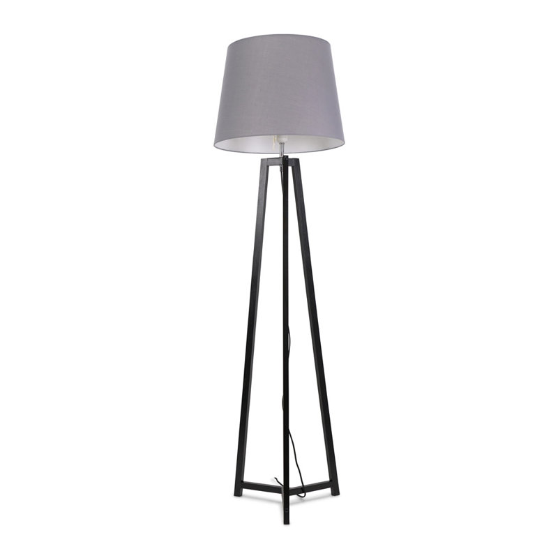 Rhavyn 148cm Traditional Floor Lamp, Matte Black, Grey