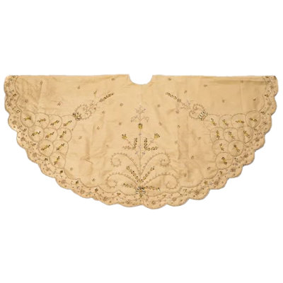 Burlap Felt Metal Polyester Tree Skirt