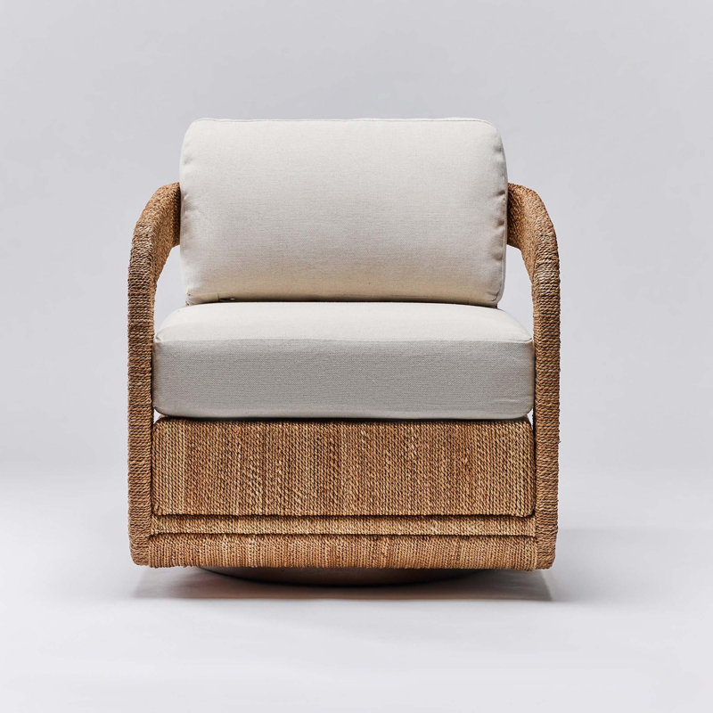 Harbour Swivel Armchair, Seagrass, Moss Tweed