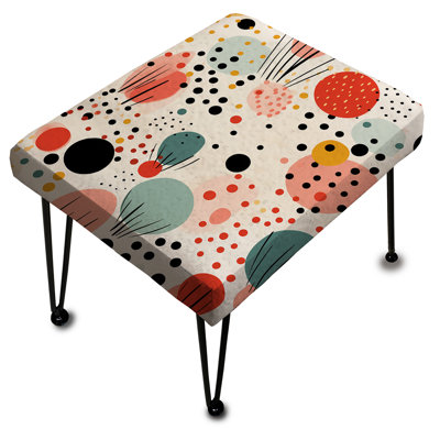 Moroccan Influence Polka Dots Pattern - Polka Dots Rectangle Ottoman