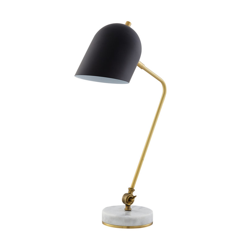 Lampe de bureau en métal Vale, Noir, Blanc