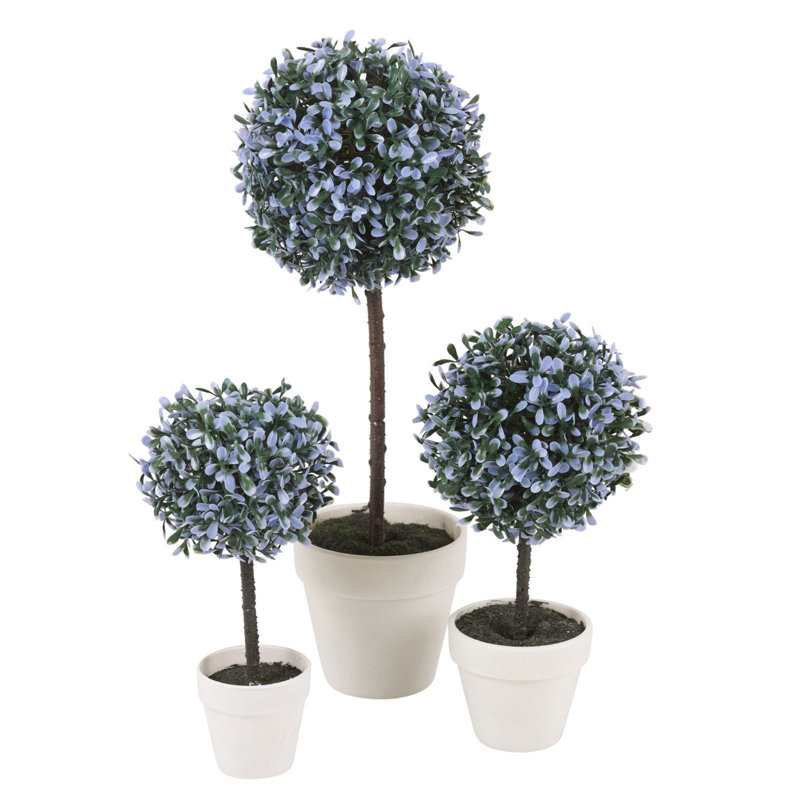 Olive Tree Tree in Pot, Blue, 45cm H x 18cm W x 18cm D