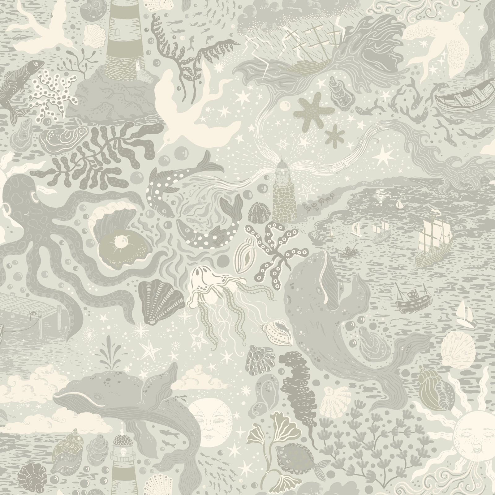 Wallpaper Double Roll, Light Blue