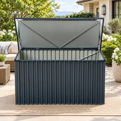 Coffre de terrasse verrouillable en métal résistant à l'eau avec serrure de 71,5 po Primestok