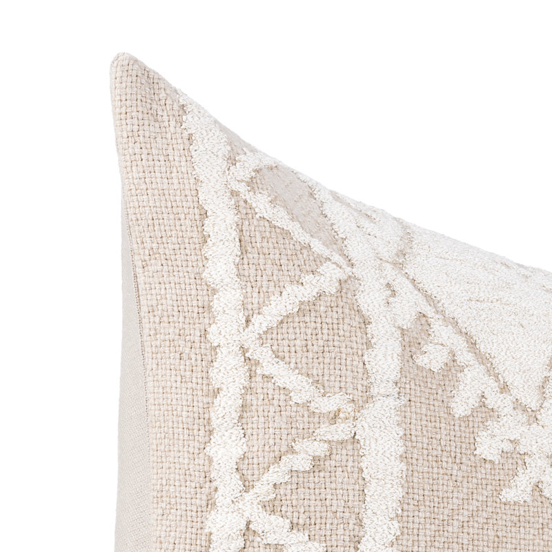 Coussin Abbey, Rectangle H 14 po x l 26 po, Ivoire ivoire