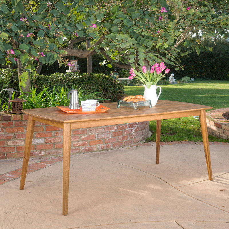 Table de salle à manger d'extérieur avec structure en bois d'acacia, teck