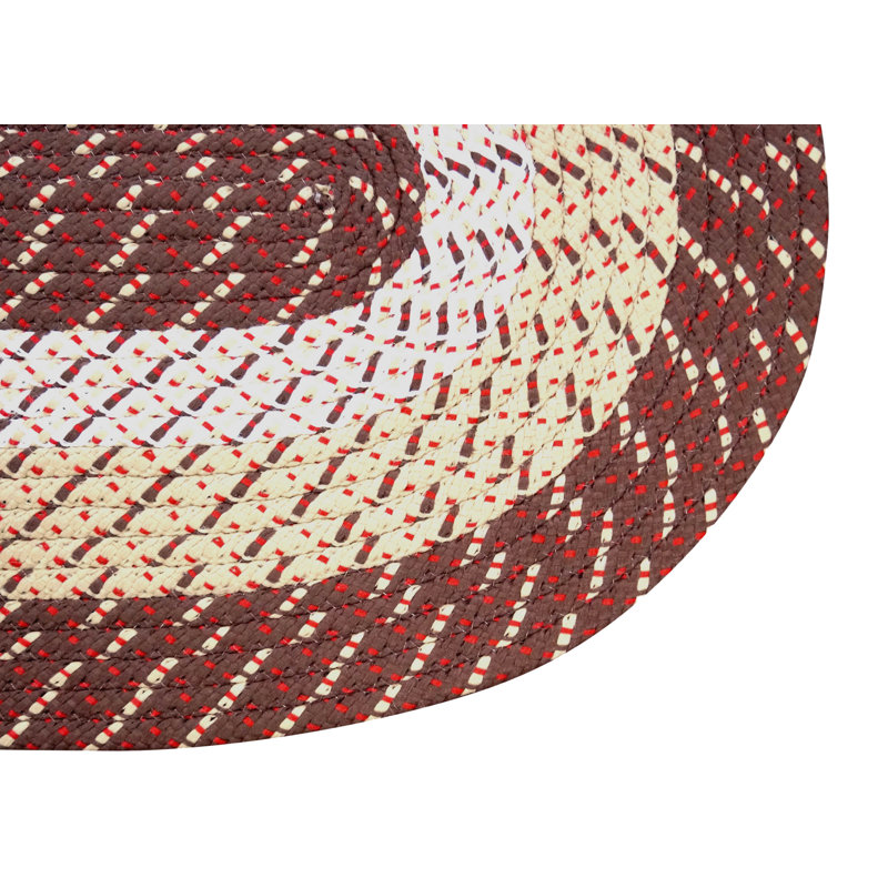 McClure Geometric Indoor Outdoor Oval Area Rug - Braided Rugs, 20" x 30" Oval