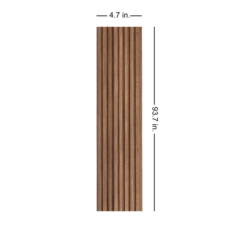 Panneaux muraux minces en bois de polystyrène Contour 93,7 po x 4,7 po, Noyer chaux