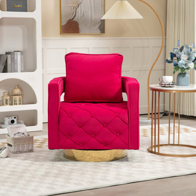 Fauteuil rotatif à 360 degrés en velours. , Bouton, pour un fauteuil de bureau moderne. Rotation, maison et utilisation confortables