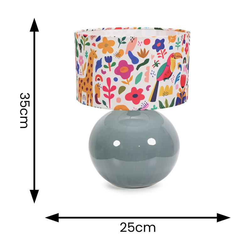 Motes Ceramic Table Lamp, Green, No