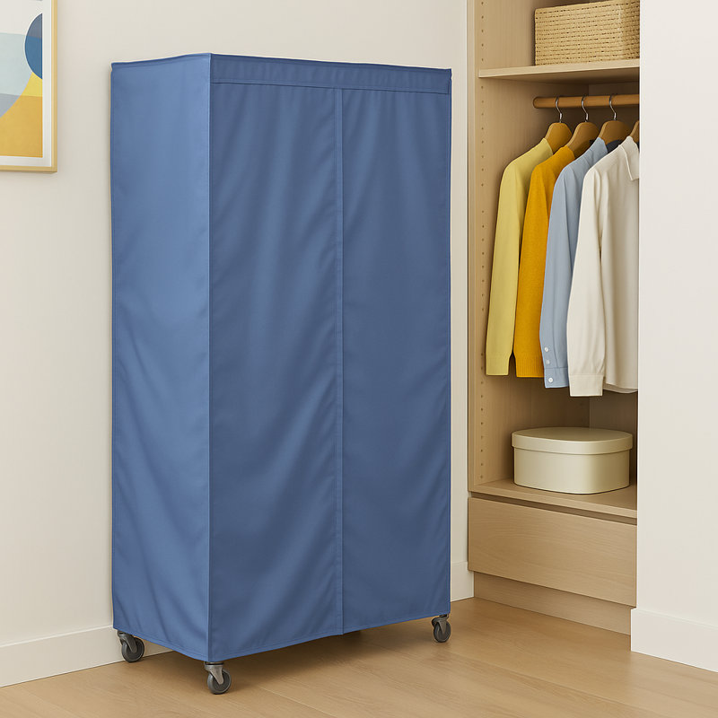 La housse de l'étagère de rangement s'adapte aux supports de couleur bleu poudré l 36 po x P 18 po x H 72 po