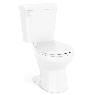 Two-Piece Round Toilet Standard Toilet with 17.5" ADA Comfort Chair Height Seat