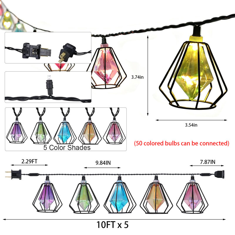 Guirlande lumineuse intérieure et extérieure multicolore incassable connectable