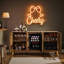 60" wood coffee bar sideboard with built-in beverage refrigerator, slatted doors, adjustable shelves, and storage for dining room, home bar, or office-122987836