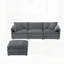 Canapé modulaire en chenille avec siège profond et large, ensemble de canapé en forme de L avec coussins doubles, canapé à 4 places avec repose-pieds mobile, mobilier d'intérieur surdimensionné-1501859096