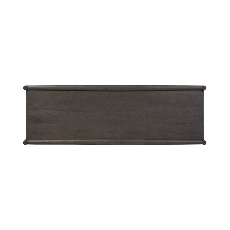Glenview 60'' W Solid Wood Console Table, Smoked Black Oak