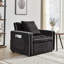 Fauteuil-lit trois-en-un, fauteuil inclinable moderne pliant réglable et lit simple pour adultes, conception noire peu encombrante