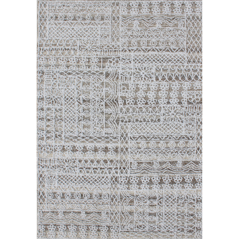 Tapis gris tissé à la main Southwestern, Rectangle 8 pi x 10 pi