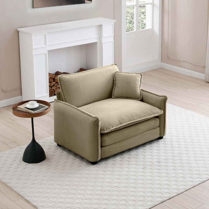 Comfortable Single Deep Seat Sofa With One Pillow, Suitable For Living Room And Bedroom, Club Multiple Occasions