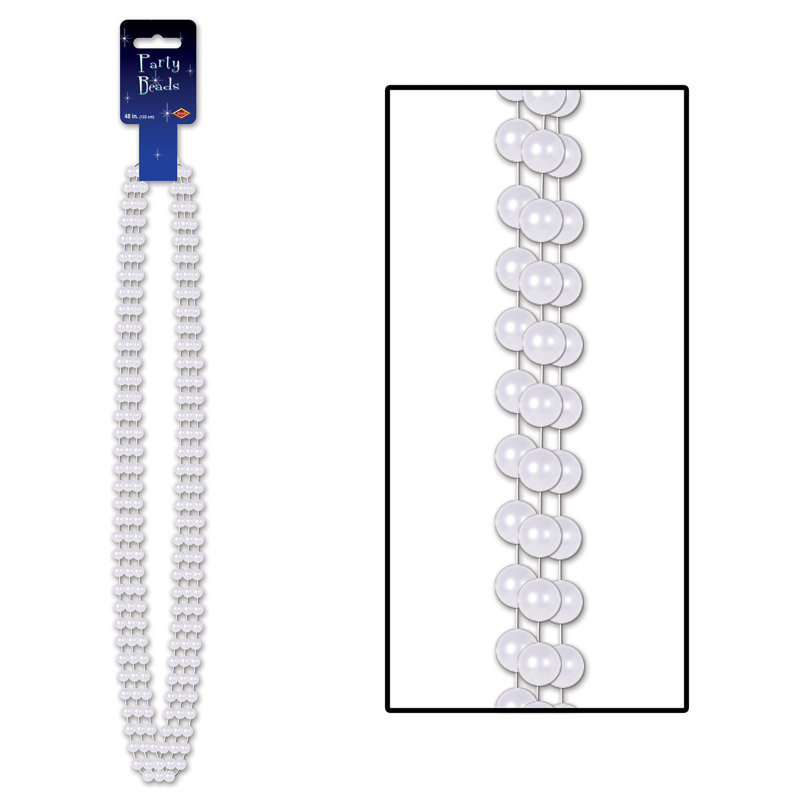 Perles de fête - Grand rond - 12 mm x 48 po - paquet de 12
