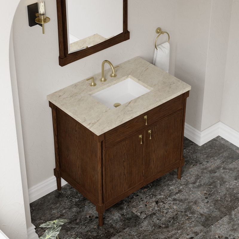Kinnsden 36" W Single Vanity, 8" Widespread, Sable Oak, Tajnar Eclos