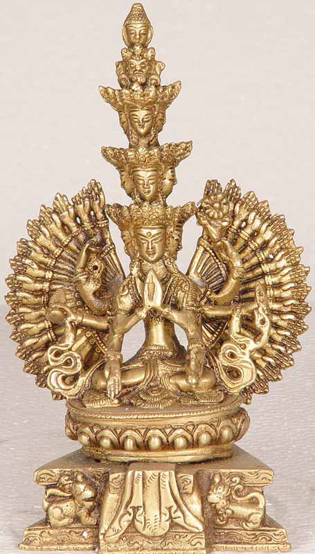 Divinité bouddhiste tibétaine à onze têtes Avalokiteshwara