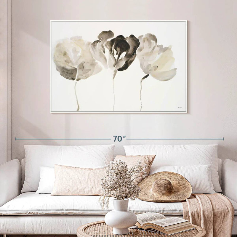 Trio en lumière, Cadre flottant blanc, 46 po x 31 po