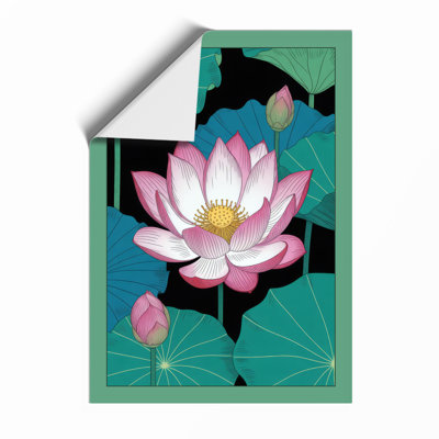 Lotus in Bloom Botanical - Framed Print