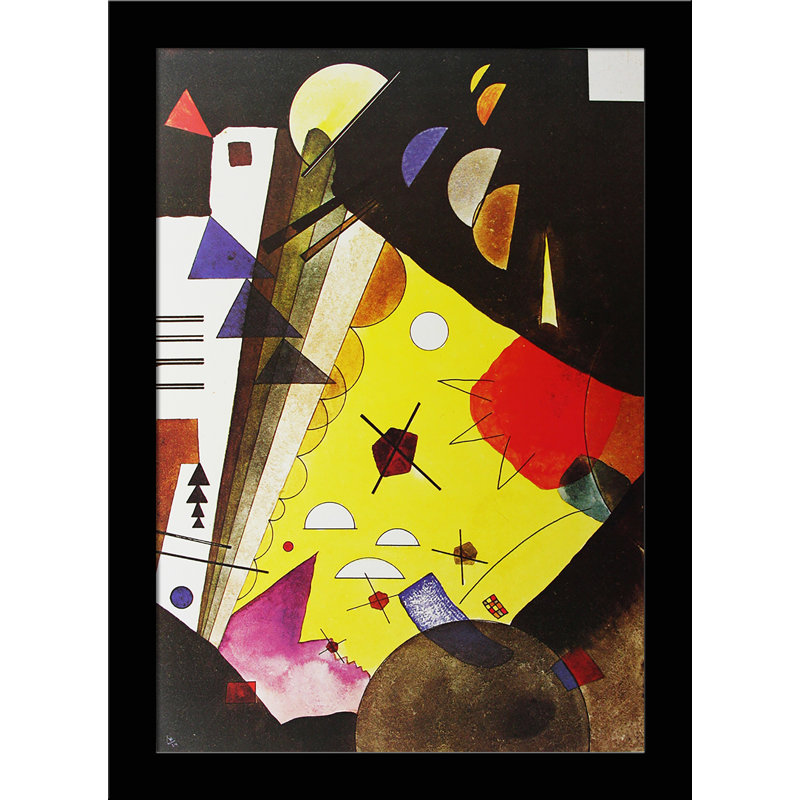 Tension in Hauteur par Wassily Kandinsky - Reproduction d'art graphique sur papier encadré, H 30 po x l 22 po x P 1,25 po
