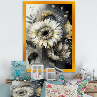 White Sunflower - Sunflower Large Wall Art