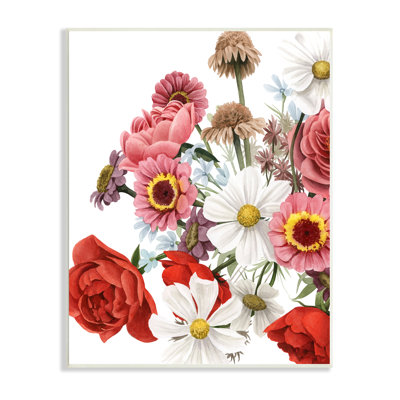 " Pink Red Spring Bloom Flower Bouquet Roses Daisies " by Grace Popp