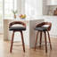 Ensemble de 2 tabourets de bar, tabourets de bar pivotants à dossier bas, chaises de bar en bois avec coussin moelleux-14004955