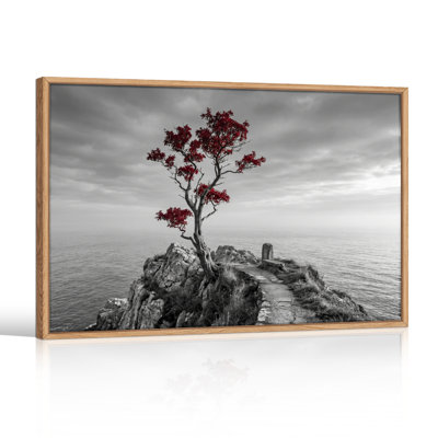Red Tree Canvas Wall Art Oil Painting Print Set Of 1