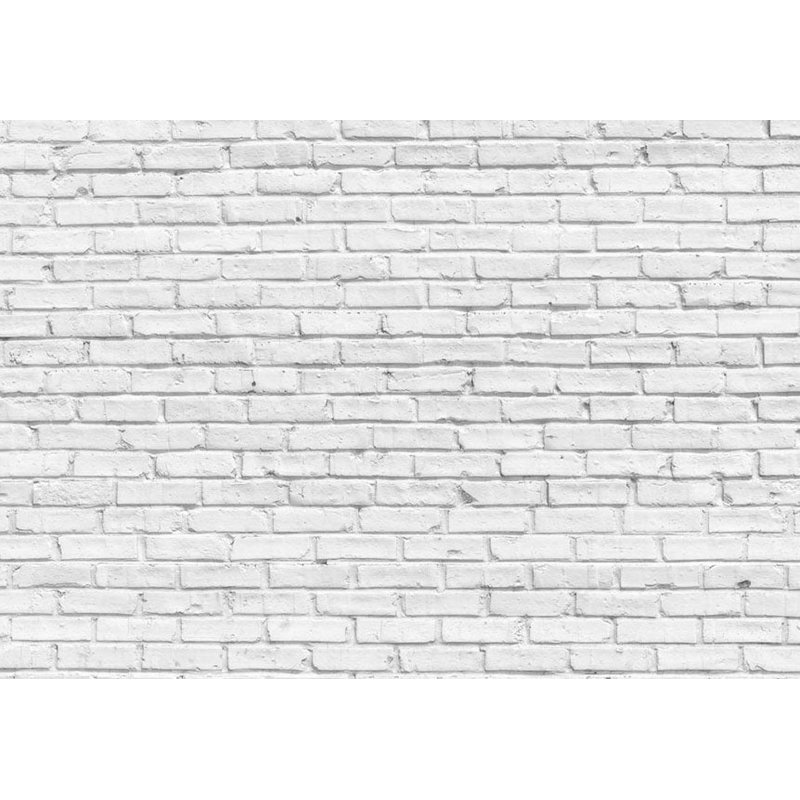 Murale pelez et collez - mur de briques en pierre blanche, L 77 po x L 55 po