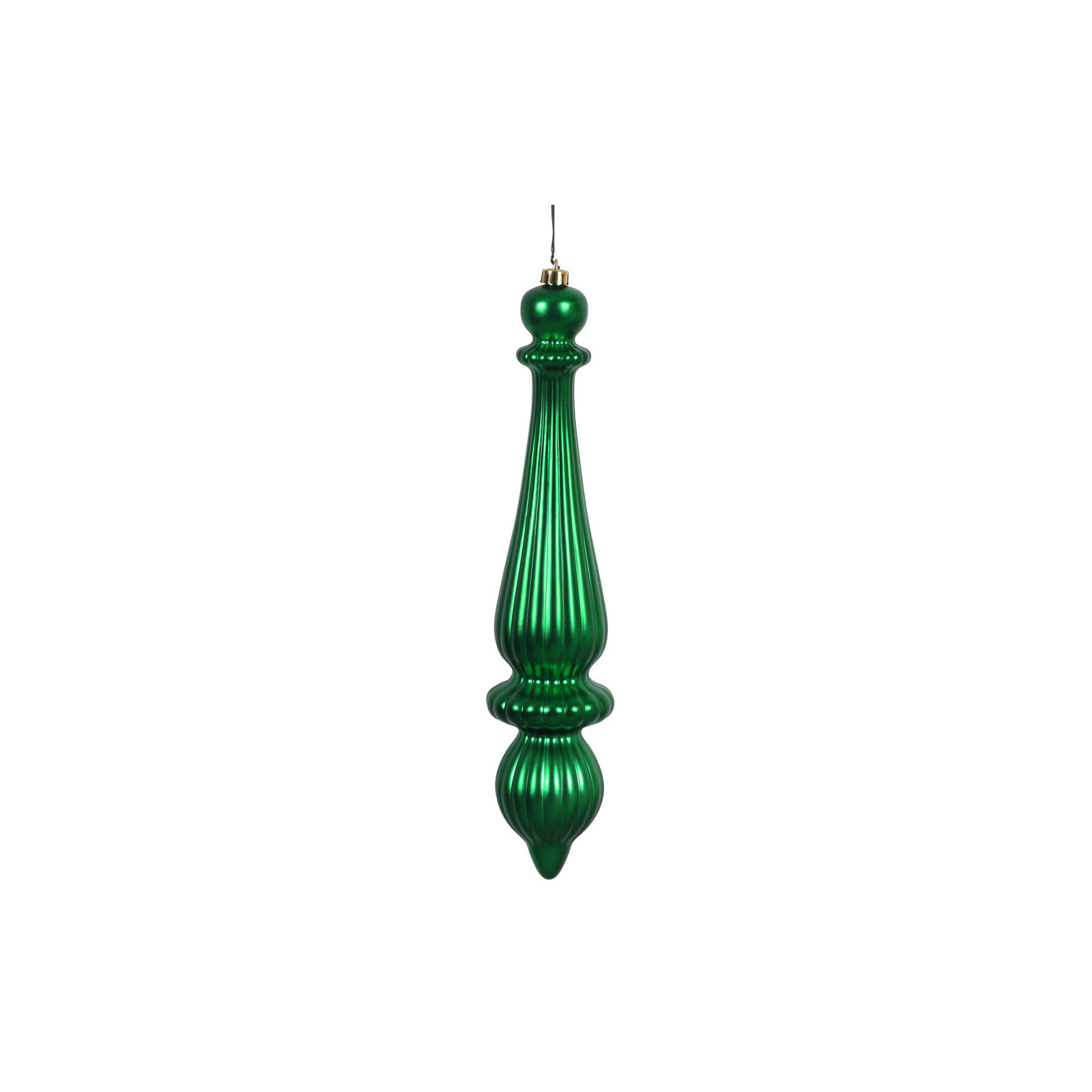 14" Finial Drop Christmas Ornament UV, Green