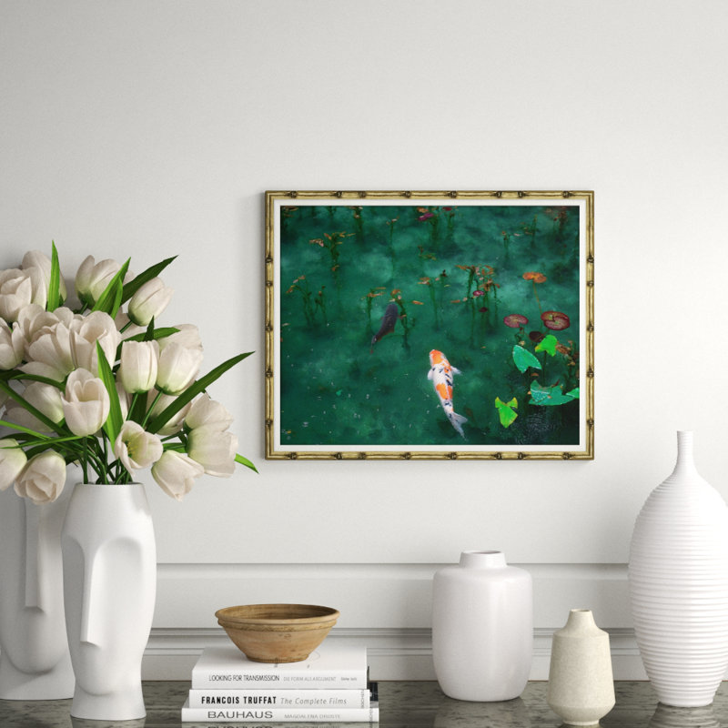 Koi Fish Pond Giclee Print, 33.5" H x 39.5" W x 1.5" D