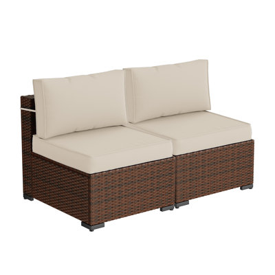 Wicker Outdoor Patio Sofa by Ebern Designs