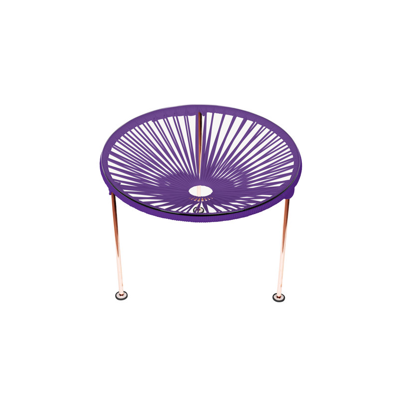 Zicatela Indoor Handmade Coffee Table, Copper, Purple
