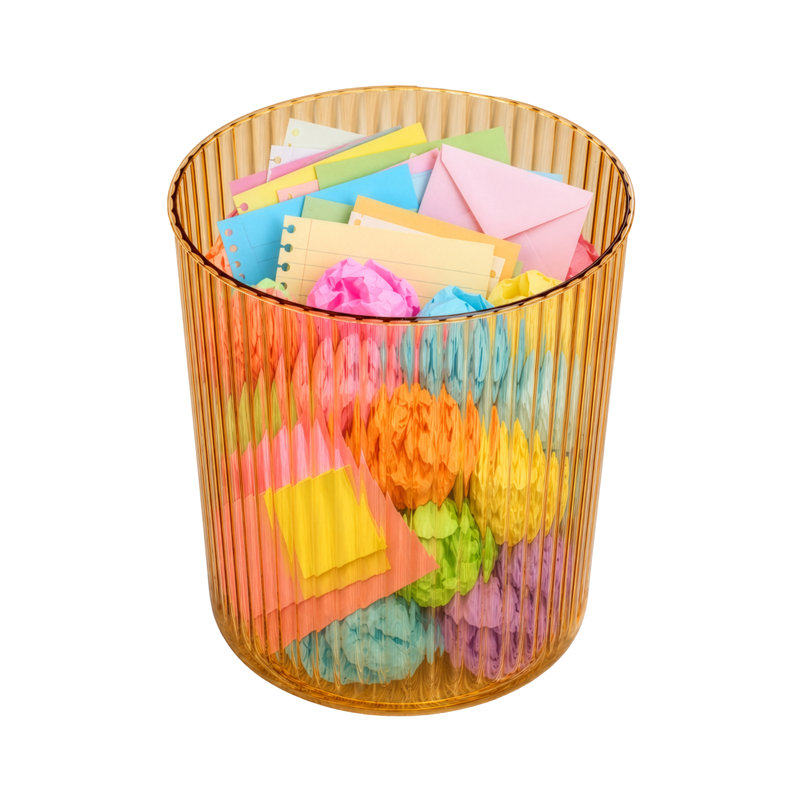 Poubelle moderne Basicwise en plastique, petite poubelle pour la maison ou le bureau, jaune, Jaune