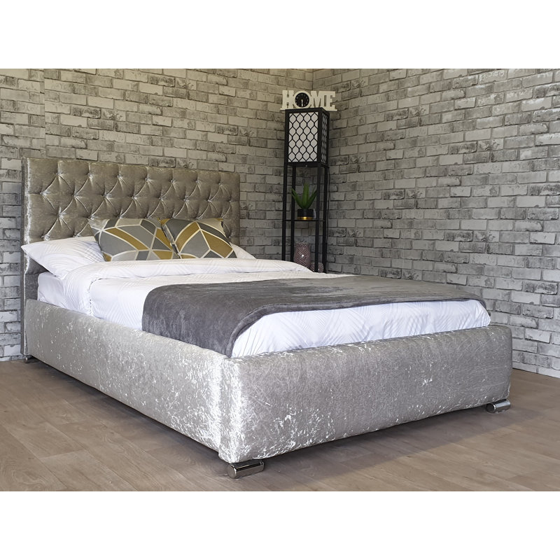 Upholstered Bed, Silver, Super King (6')