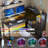 L Shaped Desk With Bookshelf and  Drawer, Corner Desk with LED Lights-812758171