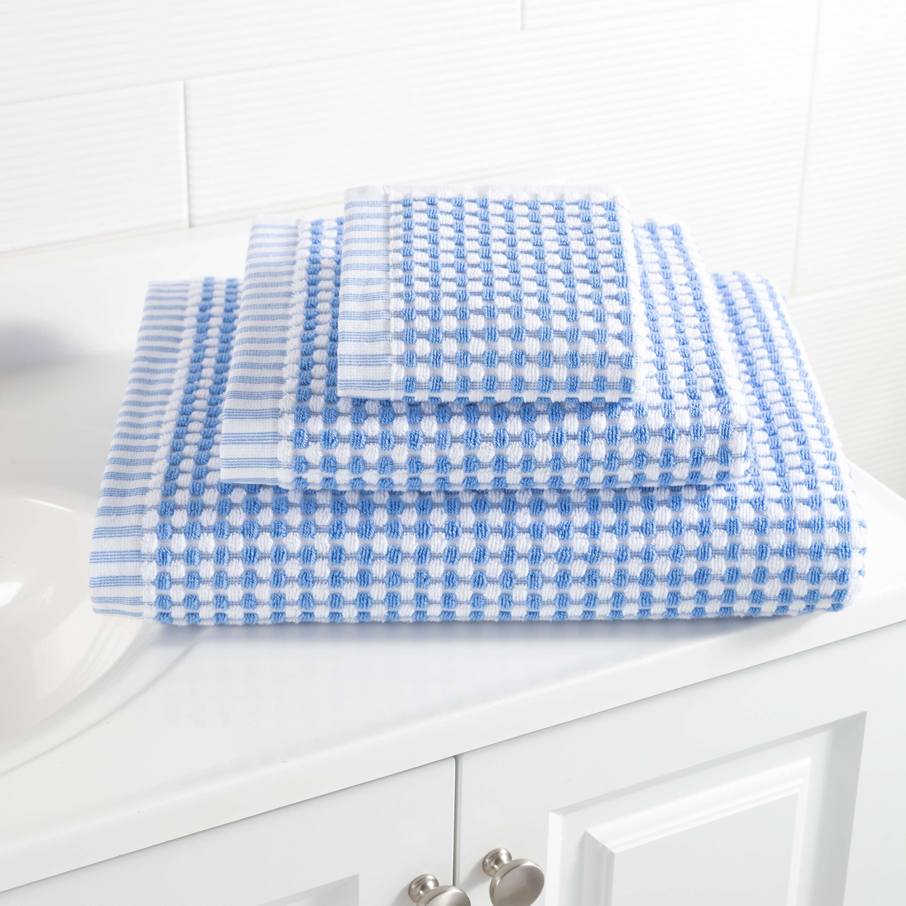 6pc Modern Bath Towels and Washcloths Set White - Threshold™