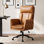 Fauteuil de direction à haut dossier avec accoudoirs, fauteuil de direction ergonomique pivotant à hauteur réglable avec dossier et poches latérales