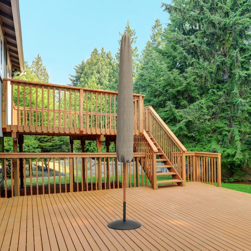 Tanner Outdoor Patio Umbrella Cover, Black Ivory, Polyester