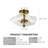 2-Light Semi Flush Mount Ceiling Light With Water Ripple Glass Shade-1511145813