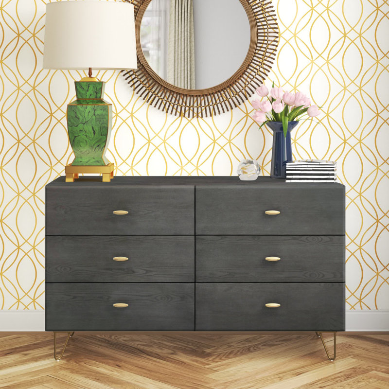 Schock 51'' W 6 - Drawer Dresser, Gray Wash