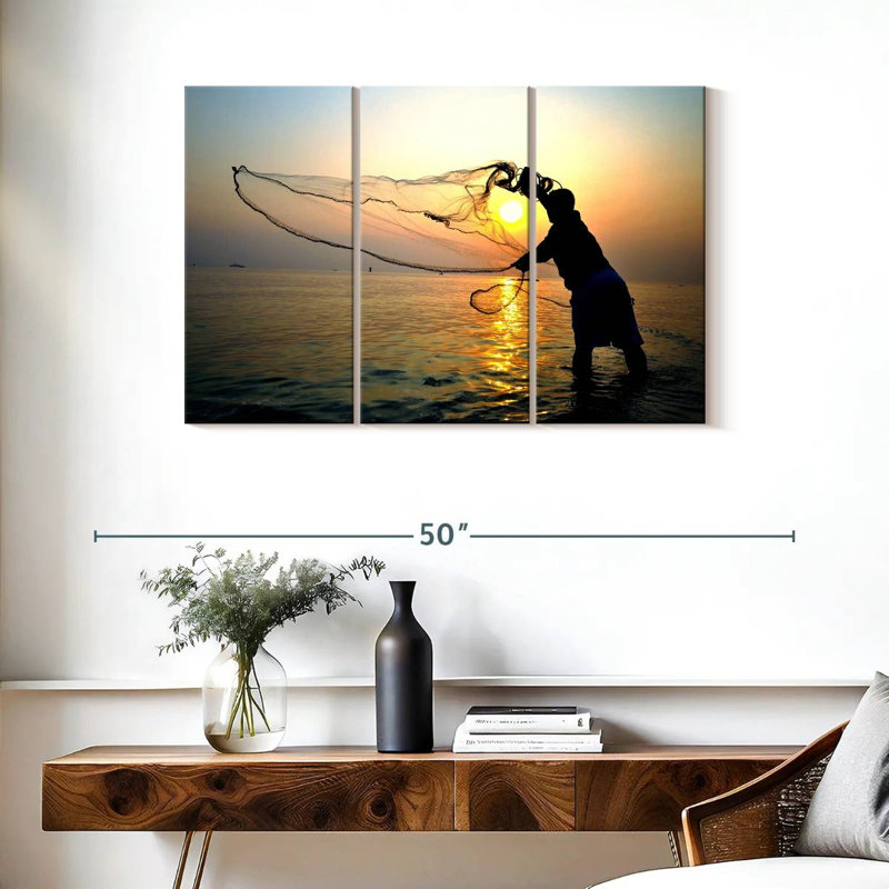 Thailand Daybreak Fishing, 24" H x 38" W