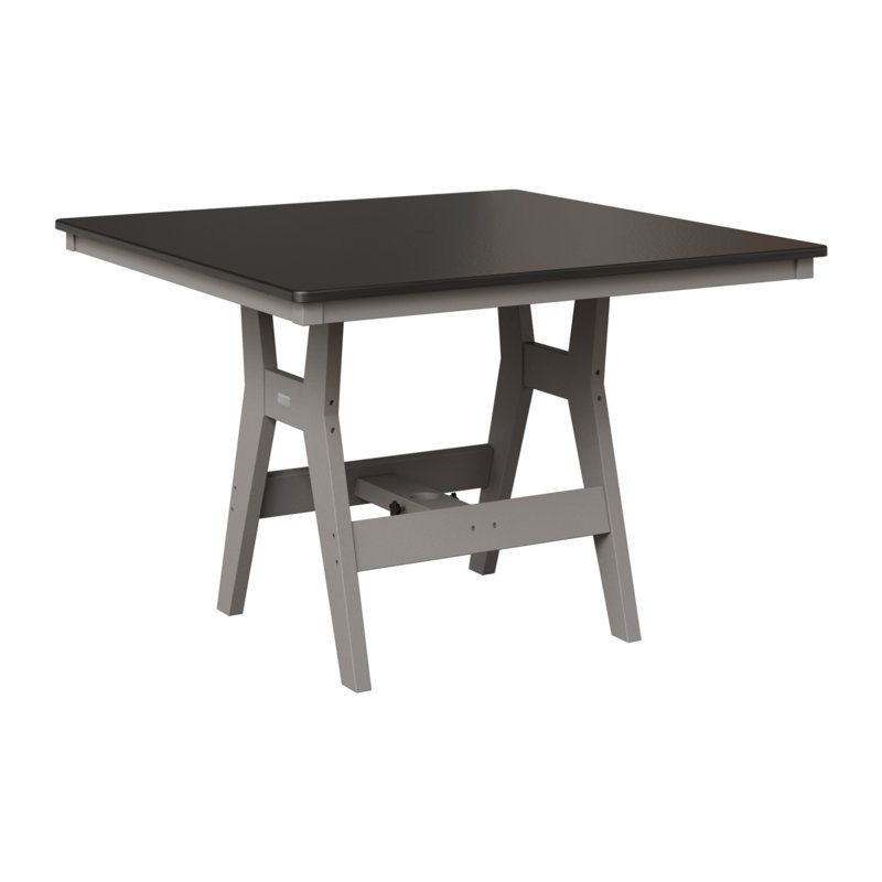 Table de bar berlinoise Berlin Harbor, Gris clair, Noir martelé, H 38,87 po x l 44 po x P 44 po